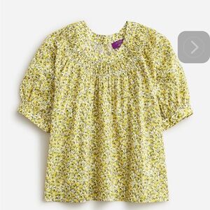 High neck puff sleeve top in Liberty